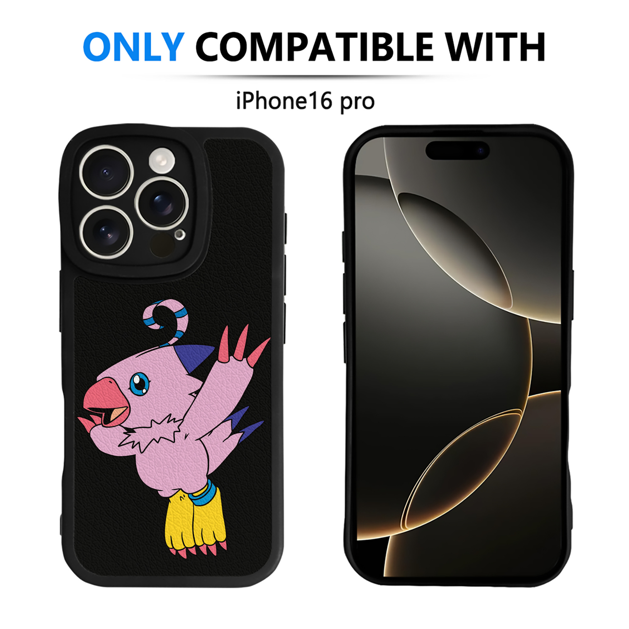 （画像用） Digimon デジタルモンスター/デジモン 【iPhone 16シリーズ対応】シリコンスマホケース（レザー調） 材質：シリコン